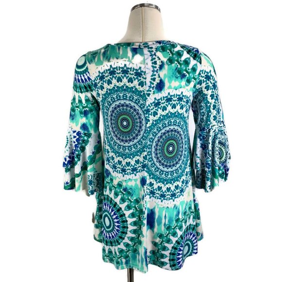 Sol RHR Tunic Stretch Tie Dye Tunic Blouse Pockets - Picture 3 of 8